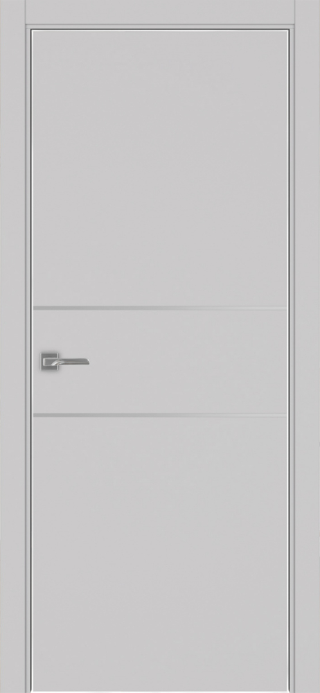 Двери в интерьере - Дверь Эко 203 пепельный молдинг SC, кромка AL хром SC с 4-х сторон, глухая