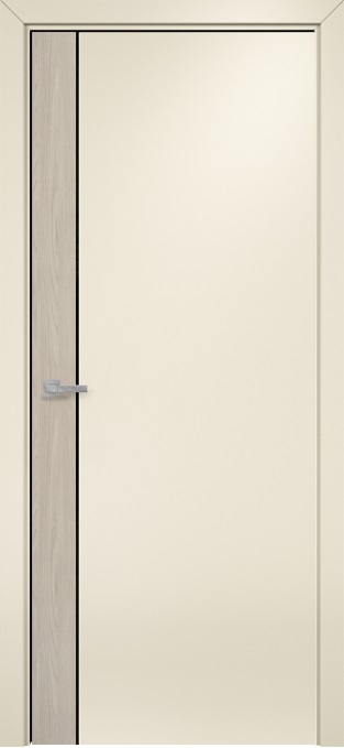 Двери в интерьере - Дверь Оникс Дуо CPL rubra elm/эмаль слоновая кость, триплекс черный