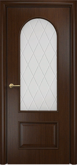 Двери в интерьере - Дверь Оникс Арка венге, сатинат гравировка Ромбы