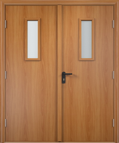 Двери в интерьере - Дверь противопожарная V ДПО+ДПО финиш-пленка 60 мин, миланский орех