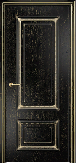 Дверь Оникс Мадрид эмаль черная патина золото, глухая. Фото №8