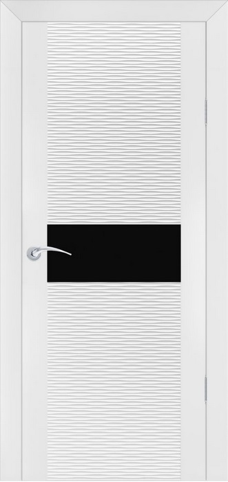 Двери в интерьере - Дверь ZADOOR D2 бриз эмаль белая, стекло лакобель черное