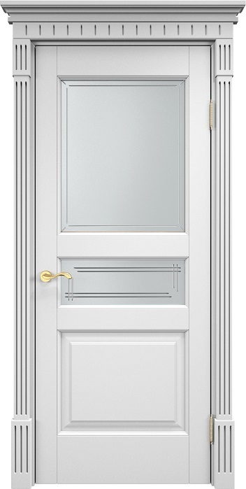 Двери в интерьере - Дверь Итальянская Легенда массив ольхи ОЛ5 эмаль белая, стекло 5-1