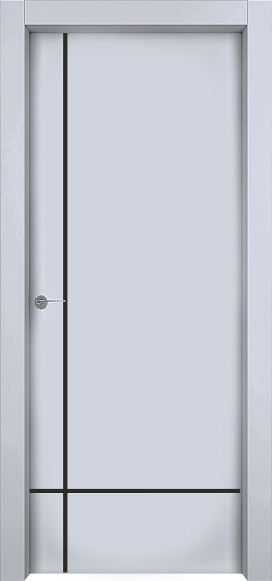 Двери в интерьере - Дверь 1001-М3 эмаль RAL 7047, молдинг черный, глухая