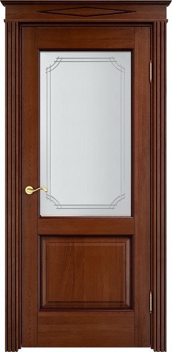Двери в интерьере - Дверь ПМЦ массив дуба Д13 коньяк с патиной, стекло 13-5