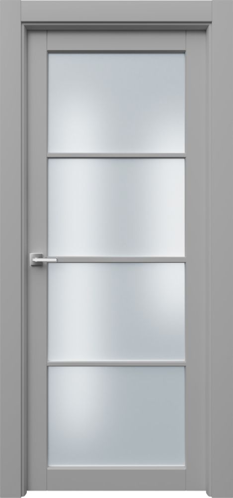 Двери в интерьере - Дверь ПарнР4с эмаль серая, сатинат