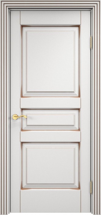Дверь ПМЦ массив ольхи ОЛ5 белый грунт с патиной орех, глухая. Фото №2