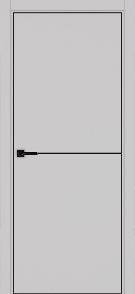Двери в интерьере - Дверь Эко 202 пепельный молдинг SB, кромка AL черная SB с 4-х сторон, глухая