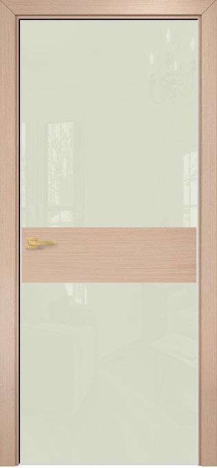 Двери в интерьере - Дверь Оникс Соло 2 беленый дуб, глухая, Lacobel RAL 1013