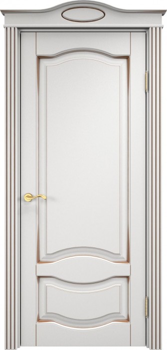 Дверь Итальянская Легенда массив ольхи ОЛ33 белый грунт с патиной орех, глухая. Фото №2