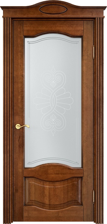 Двери в интерьере - Дверь Итальянская Легенда массив ольхи ОЛ33 коньяк с патиной, стекло 33-1