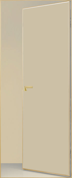 Двери в интерьере - Дверь скрытая ИУ-42 AL gold с 4-х сторон, эмаль сливки, revers 2,11 м