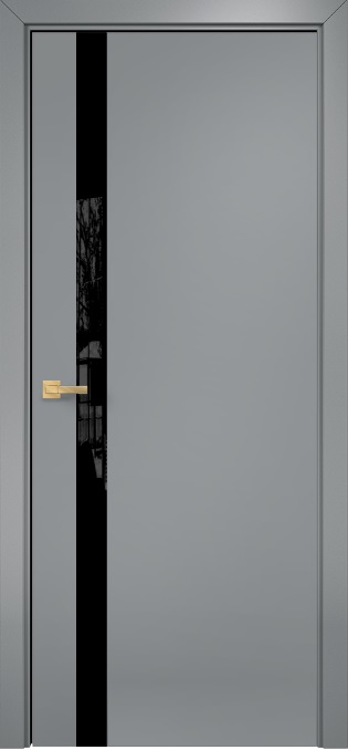 Двери в интерьере - Дверь Оникс Верона 1 эмаль RAL 7040, триплекс черный