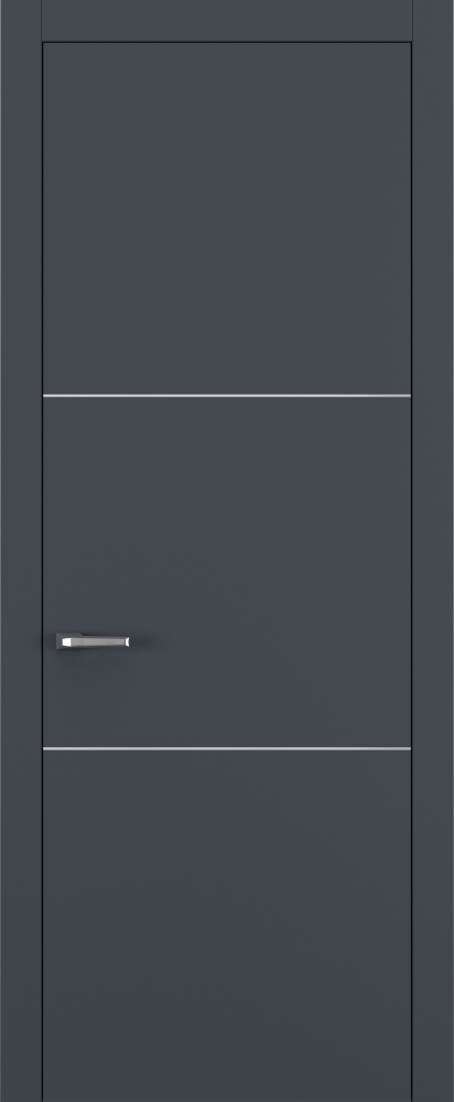 Двери в интерьере - Дверь Z K11 полипропилен  графит премьер, молдинг серебро, глухая