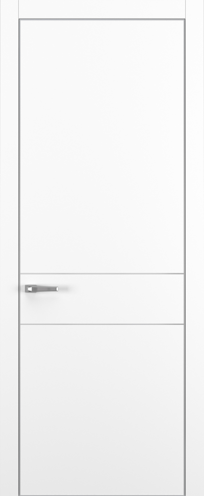 Двери в интерьере - Дверь Z K16 полипропилен белый, ALU кромка хром, молдинг серебро, глухая