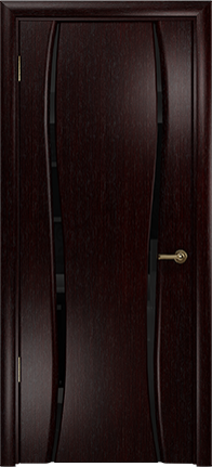 Дверь Арт Деко Лиана-2 венге, черный триплекс
