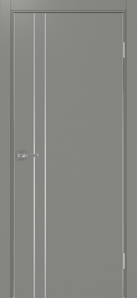 Двери в интерьере - Дверь Эко 205 серый молдинг SC, кромка AL хром SC с 2-х сторон, глухая