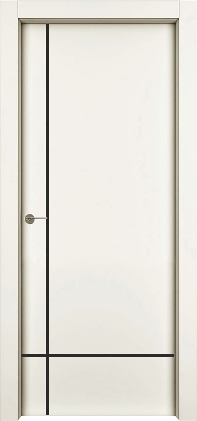 Двери в интерьере - Дверь 1001-М3 эмаль RAL 9001, молдинг черный, глухая