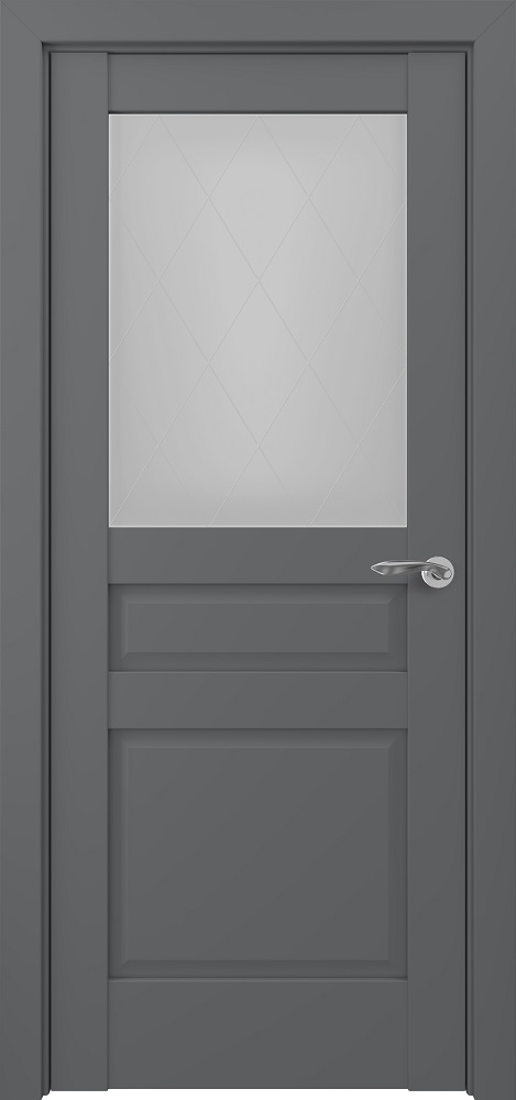 Двери в интерьере - Дверь Z Ампир Тип S экошпон графит, стекло сатинат