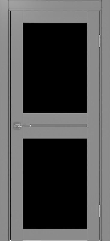 Двери в интерьере - Дверь Эко 520.212 серый, lacobel черный