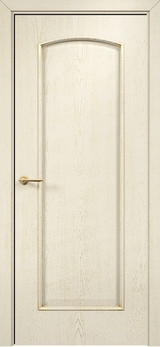 Двери в интерьере - Дверь Оникс Глория эмаль слоновая кость патина золото, глухая