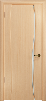 Дверь Арт Деко Лиана-1 беленый дуб, триплекс белый