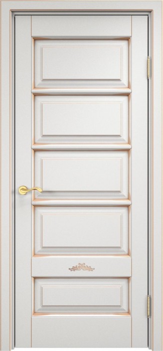 Двери в интерьере - Дверь Итальянская Легенда массив ольхи ОЛ44 белый грунт с патиной золото, глухая