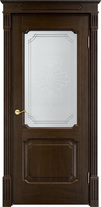 Двери в интерьере - Дверь Итальянская Легенда массив дуба Д7 мореный дуб, стекло 7-2