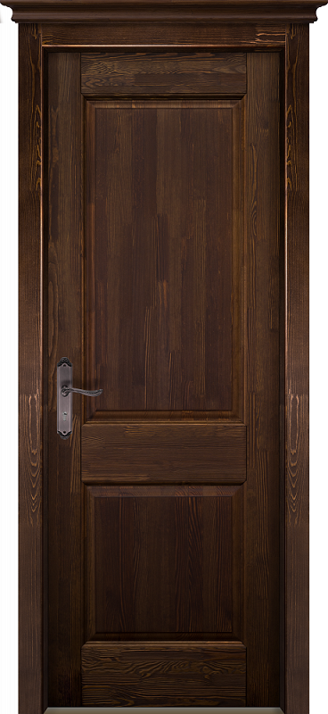 Двери в интерьере - Дверь ОКА браш массив сосны Элегия античный орех, глухая