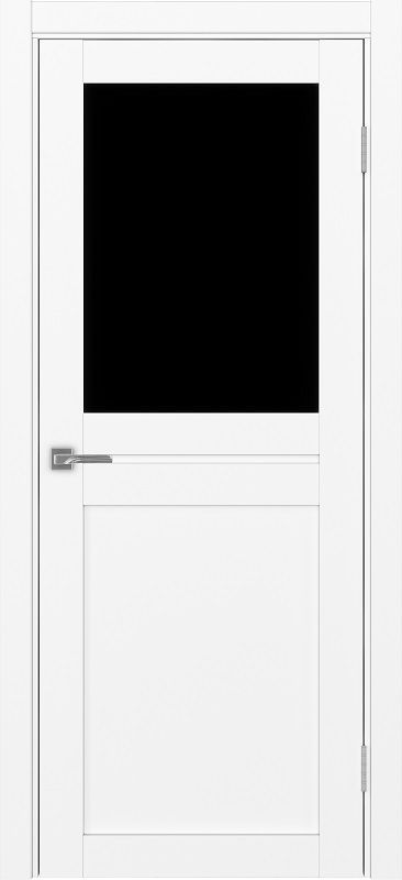 Двери в интерьере - Дверь Эко 520.211 белый снежный, lacobel черный