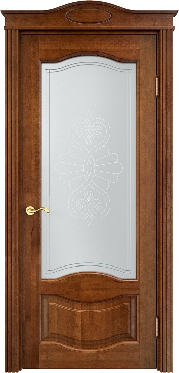 Двери в интерьере - Дверь Итальянская Легенда массив ольхи ОЛ33 коньяк, стекло 33-1