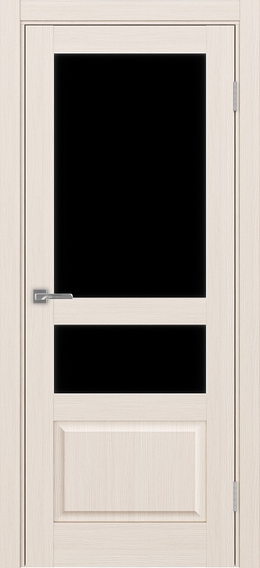 Двери в интерьере - Дверь Эко 631.221 ОФ3 ясень перламутровый, lacobel черный