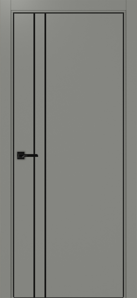 Двери в интерьере - Дверь Эко 205 серый молдинг SB, кромка AL черная SB с 4-х сторон, глухая