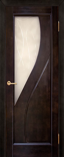 Двери в интерьере - Дверь Вилейка массив ольхи Дива венге, стекло матовое
