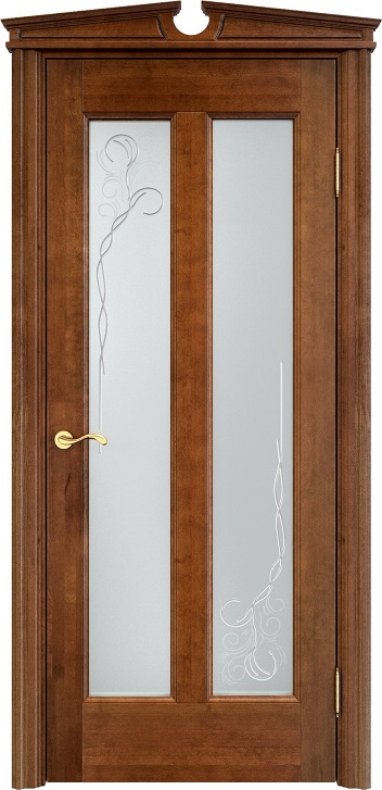 Дверь Итальянская Легенда массив ольхи ОЛ102 коньяк, стекло 102-2