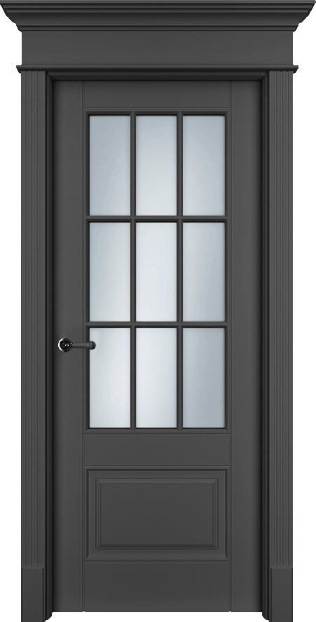 Двери в интерьере - Дверь Оксфорд-2 эмаль RAL 9005, сатинат