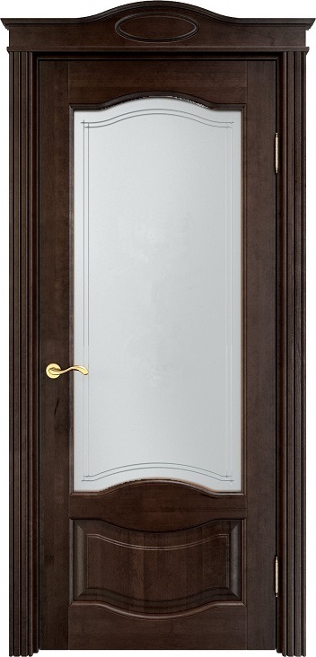 Двери в интерьере - Дверь ПМЦ массив ольхи ОЛ33 орех 15%, стекло 33-2