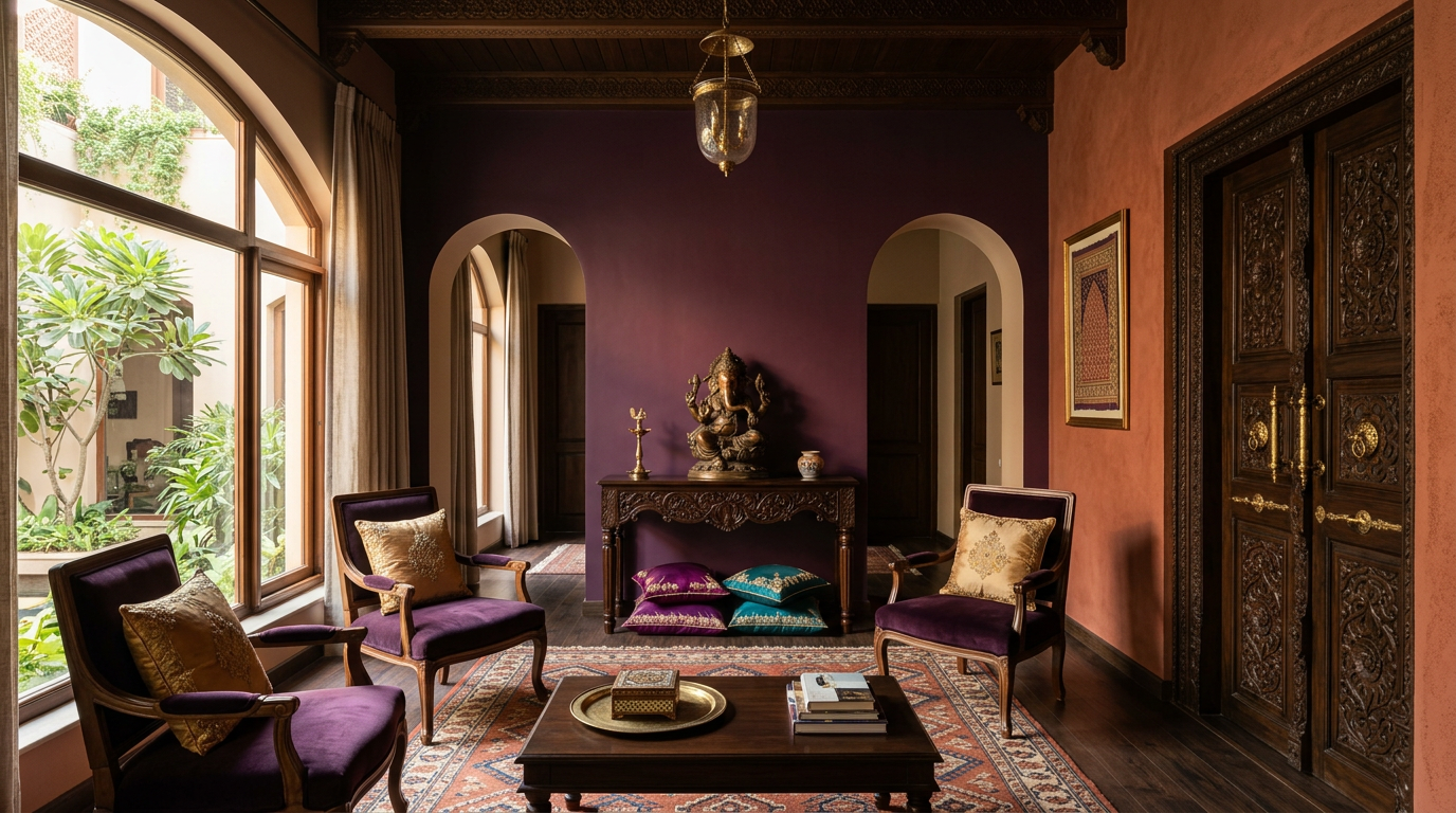 Статья: Индийский интерьер в доме: как передать дух Дели через двери, текстиль и скульптуру
