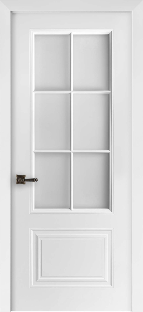 Двери в интерьере - Дверь ДР Finezza Богемия-5 эмаль белая, сатинат