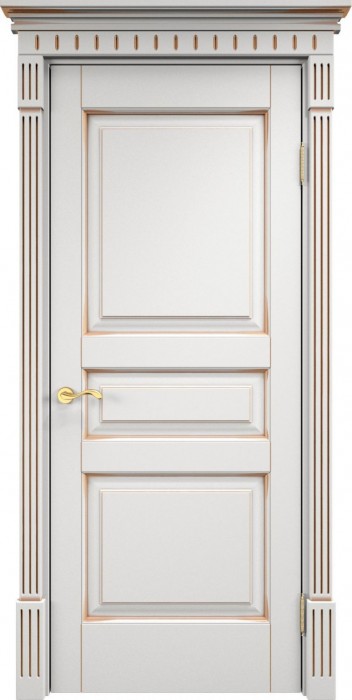 Дверь Итальянская Легенда массив ольхи ОЛ5 белый грунт с патиной золото, глухая. Фото №3