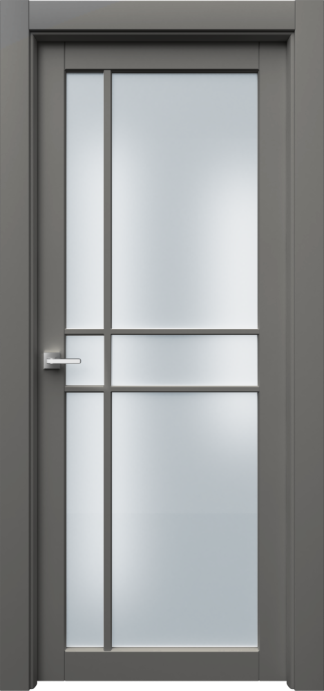 Двери в интерьере - Дверь Ронда-2 R6 эмаль серая, сатинат