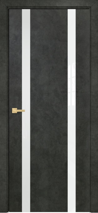 Двери в интерьере - Дверь Оникс Верона 2 бетон темный, триплекс белый