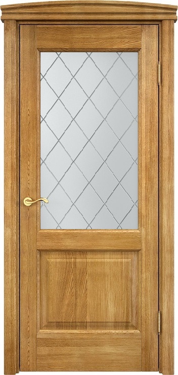 Двери в интерьере - Дверь ПМЦ массив дуба Д13 орех 5%, стекло 13-10