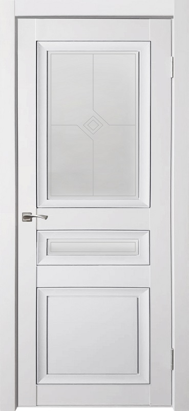 Двери в интерьере - Дверь ДР экошпон Деканто ПДО 4 бархат white вставка черная, сатинато белое