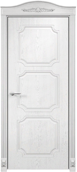 Дверь Оникс Валенсия фрезерованная с декором эмаль белая с патиной золото, глухая. Фото №4