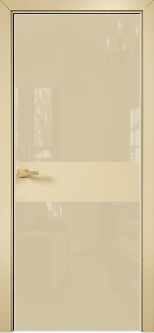 Двери в интерьере - Дверь Оникс Соло 2 эмаль RAL 1015, глухая, Lacobel RAL 1015