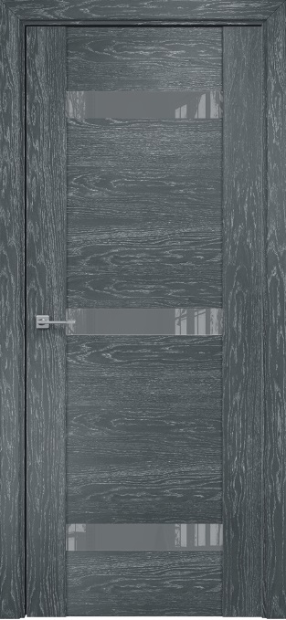 Двери в интерьере - Дверь Оникс Парма 3 седой дуб, глухая лакобель RAL 7040