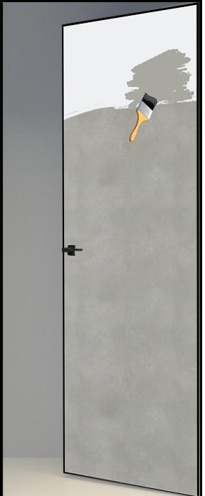 Двери в интерьере - Дверь скрытая под покраску Премиум ИУ-59, AL black с 4-х сторон, revers 2,41 м