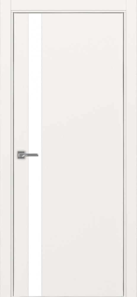 Двери в интерьере - Дверь Эко 211 бежевый, кромка AL хром SC с 4-х сторон, lacobel белый