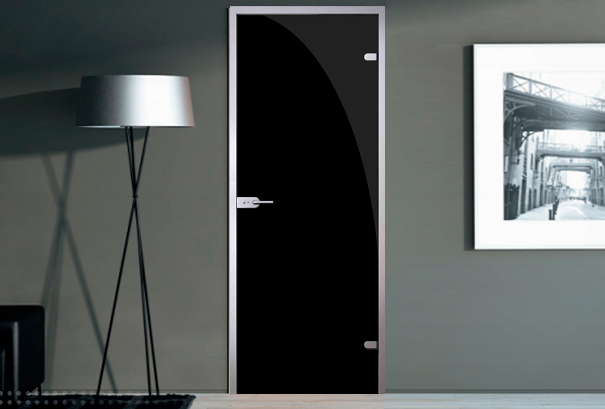Стеклянная дверь Тriplex (Триплекс) Черный. Фото №2
